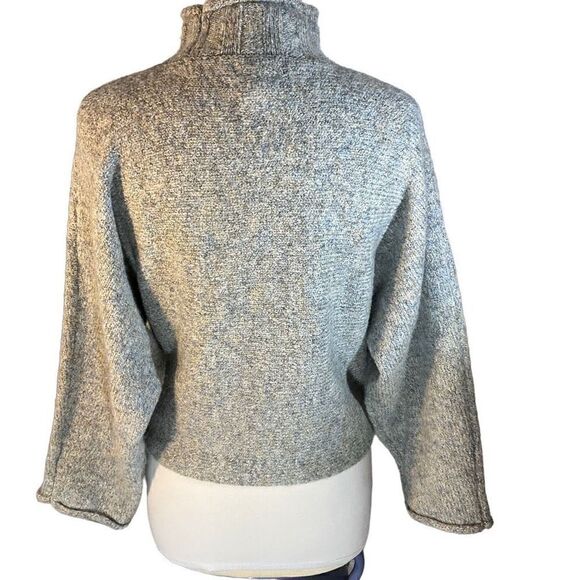William Rast y2k Cotton and Wool Blend Mock Neck Oversize Sweater, Grey, XS. Jus - Picture 2 of 11